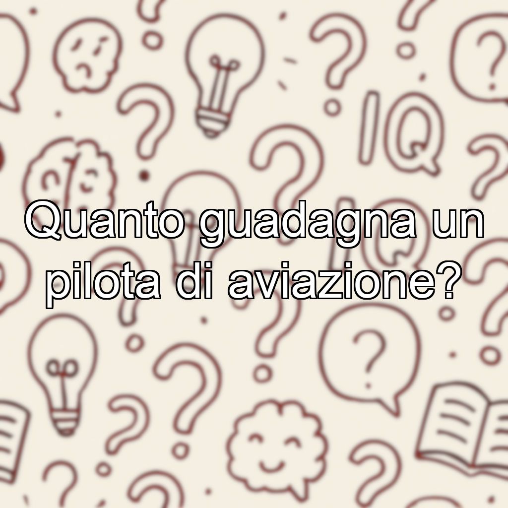Quanto guadagna un pilota di aviazione?