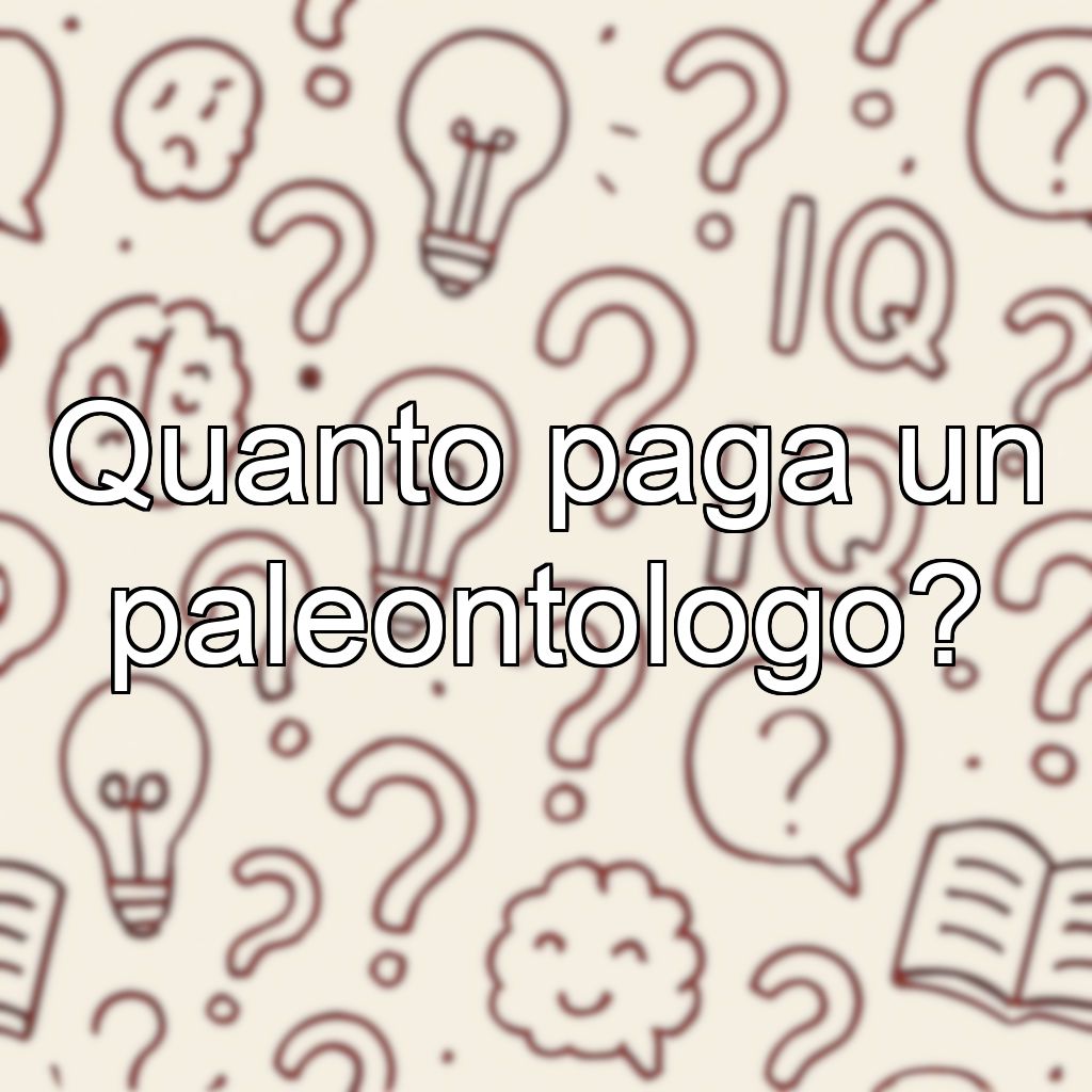 Quanto paga un paleontologo?