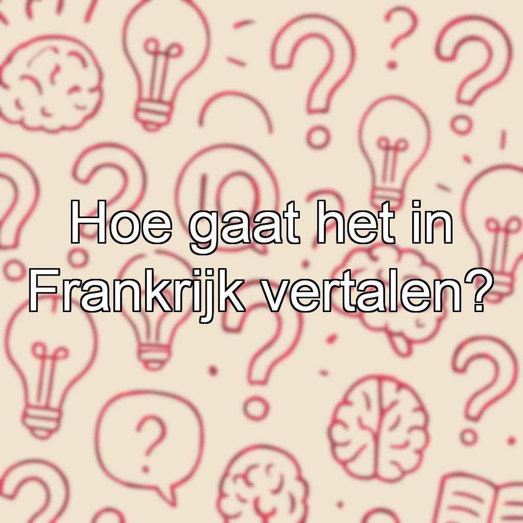 Hoe gaat het in Frankrijk vertalen?