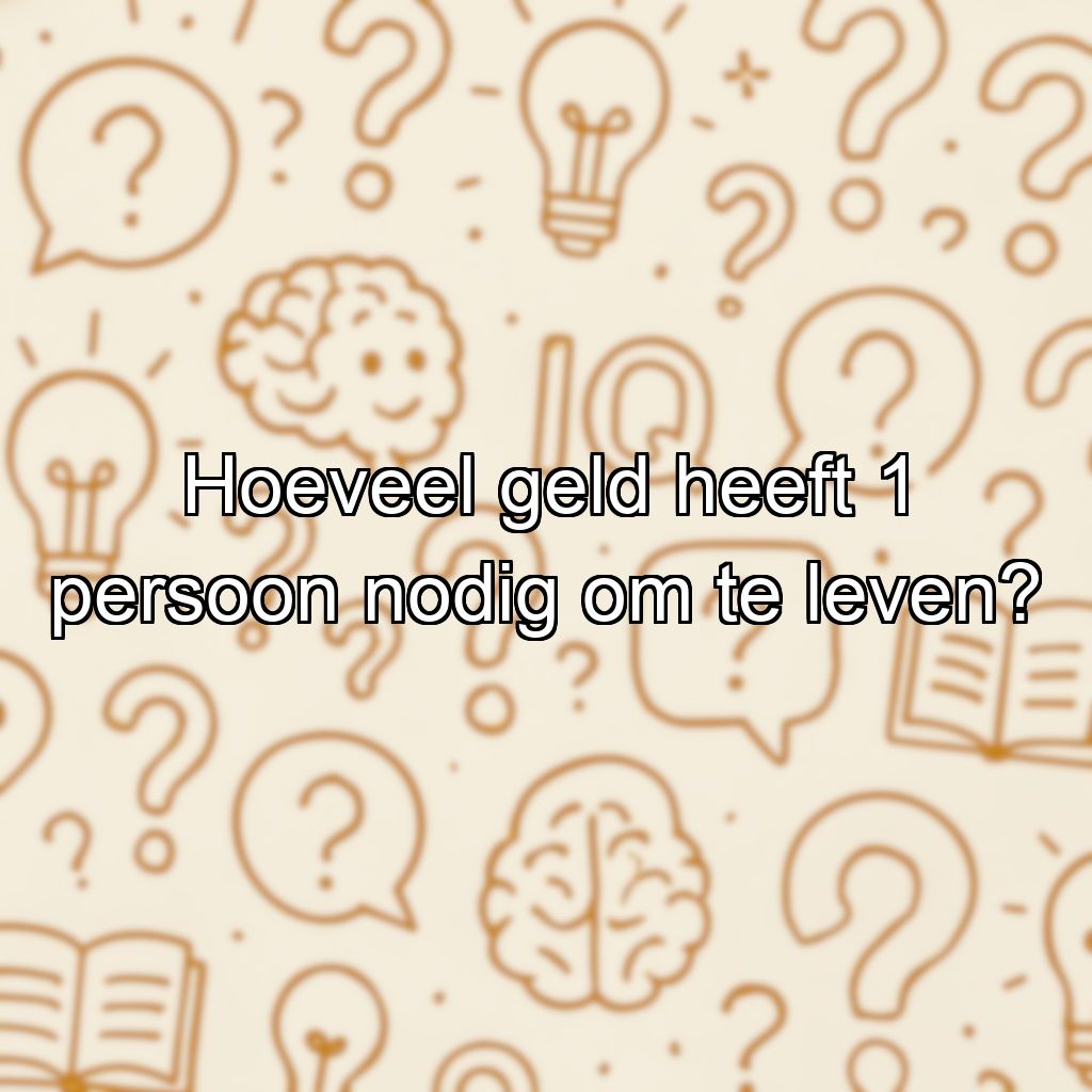 Hoeveel geld heeft 1 persoon nodig om te leven?