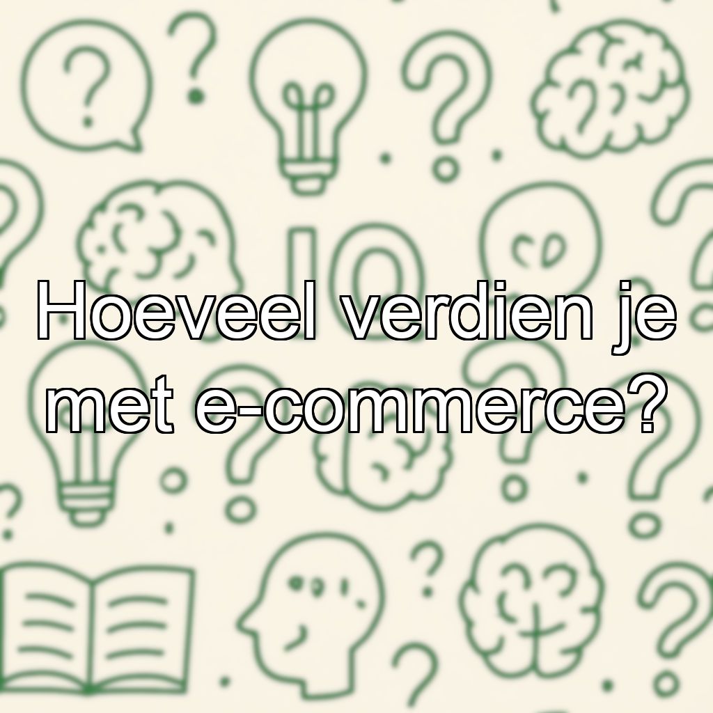 Hoeveel verdien je met e-commerce?