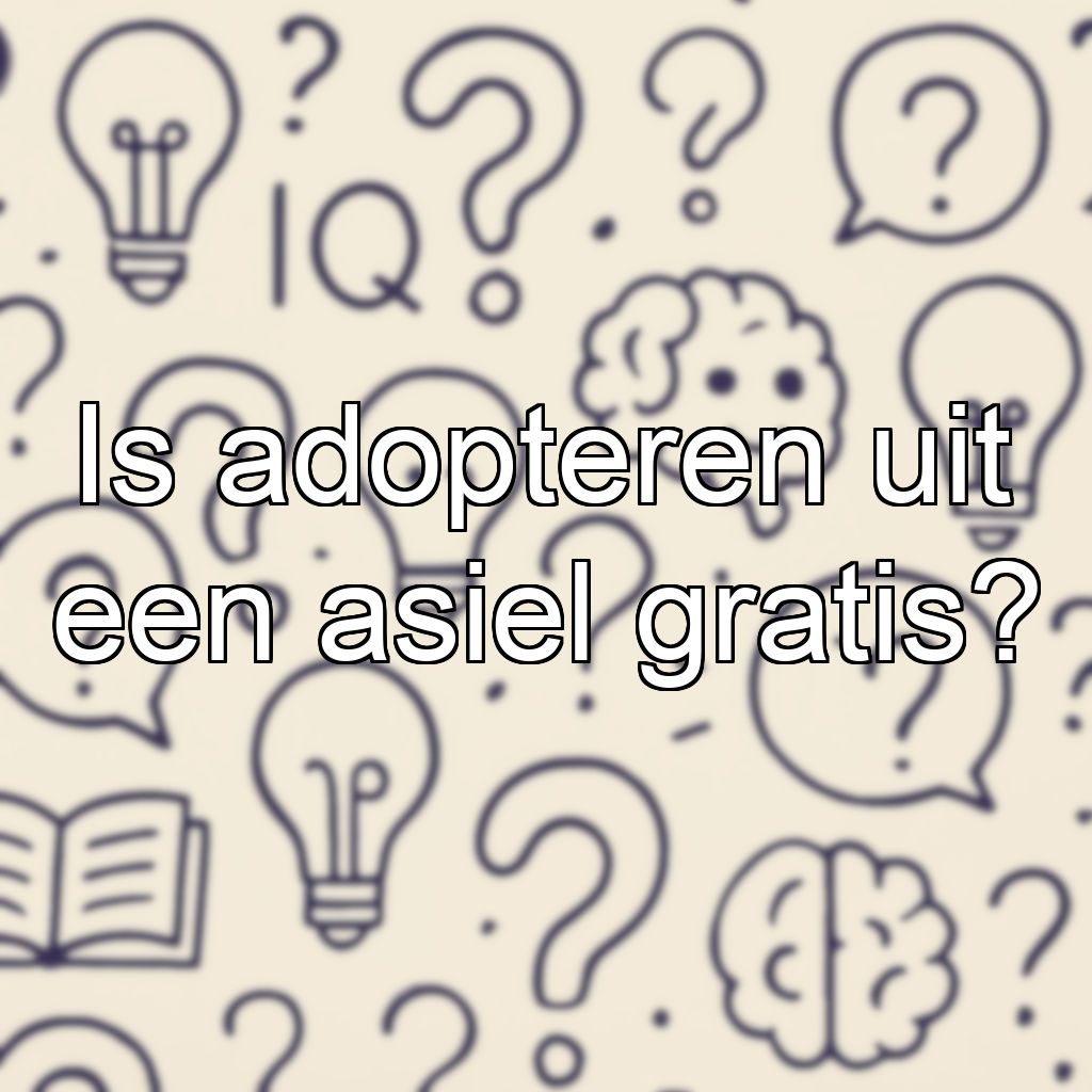 Is adopteren uit een asiel gratis?