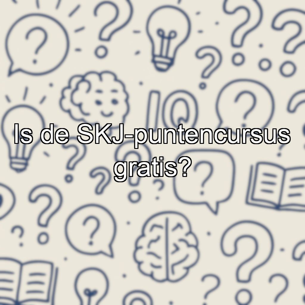 Is de SKJ-puntencursus gratis?