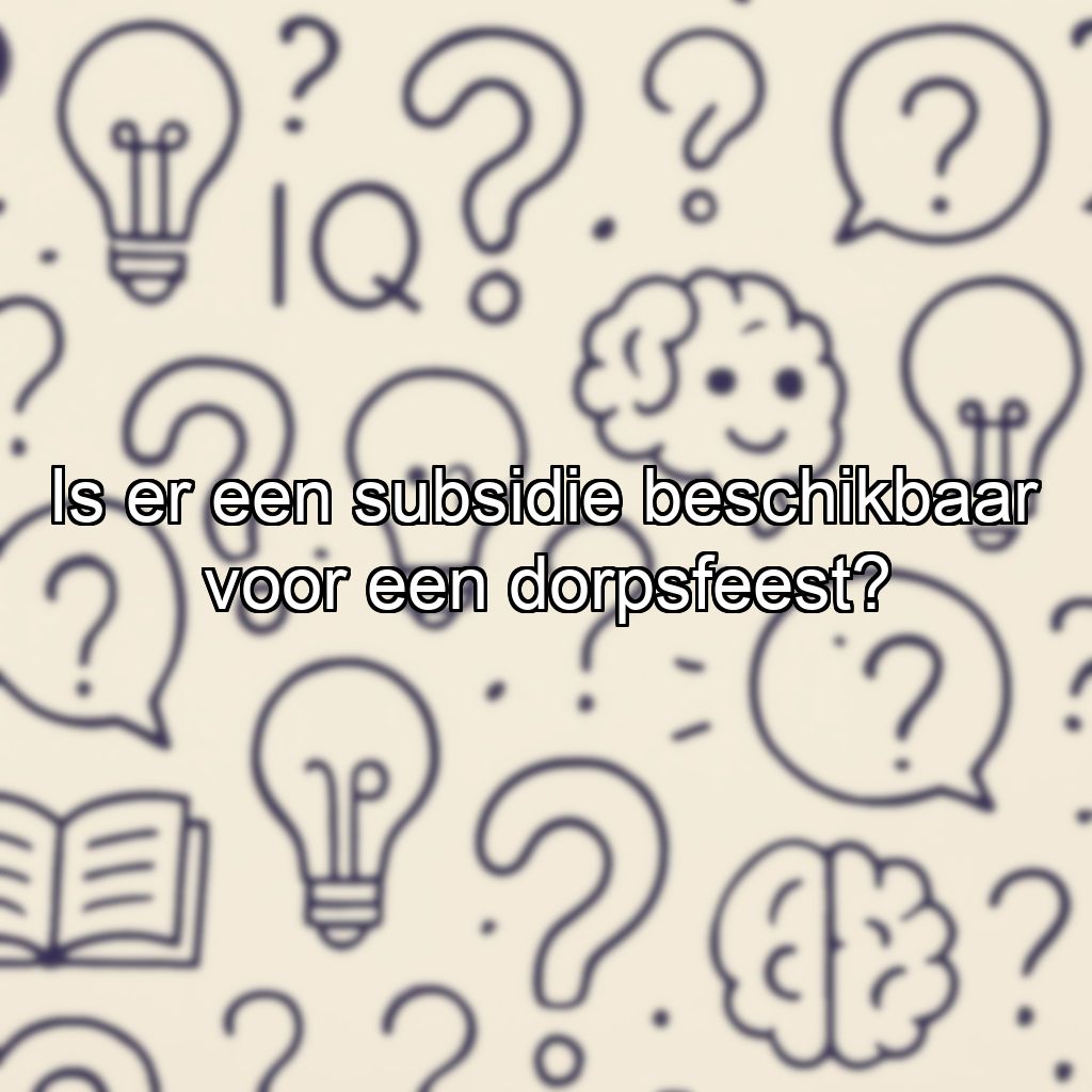 Is er een subsidie beschikbaar voor een dorpsfeest?