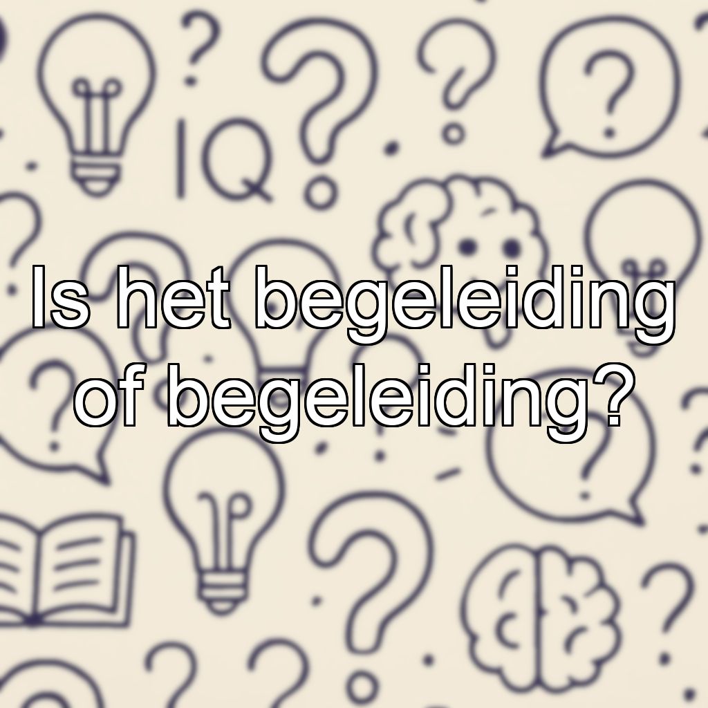 Is het begeleiding of begeleiding?