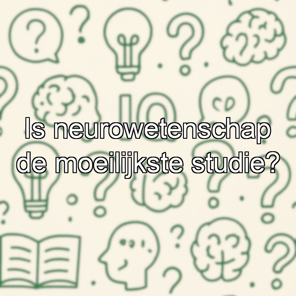 Is neurowetenschap de moeilijkste studie?