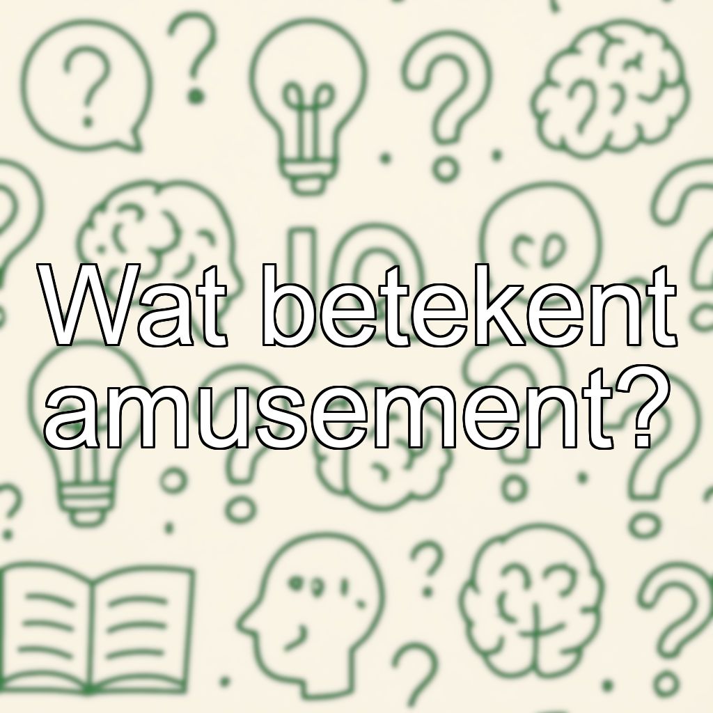 Wat betekent amusement?