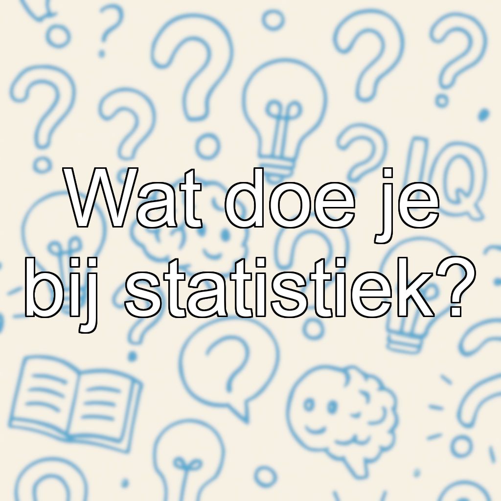 Wat doe je bij statistiek?