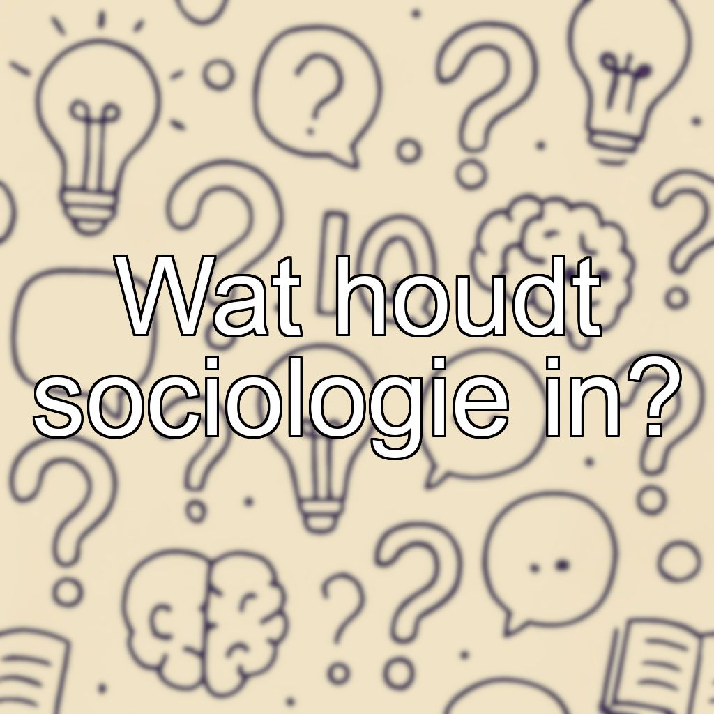 Wat houdt sociologie in?