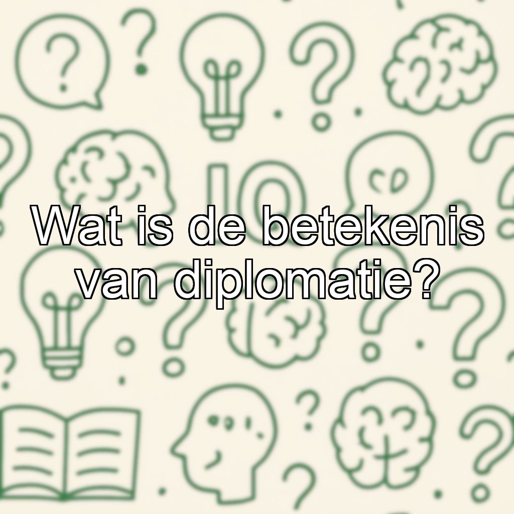 Wat is de betekenis van diplomatie?