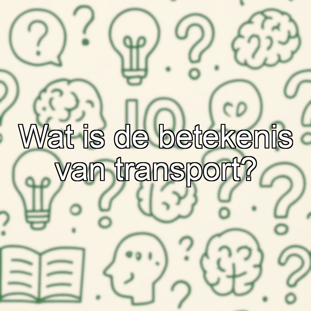 Wat is de betekenis van transport?