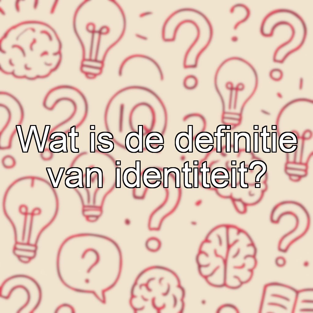 Wat is de definitie van identiteit?