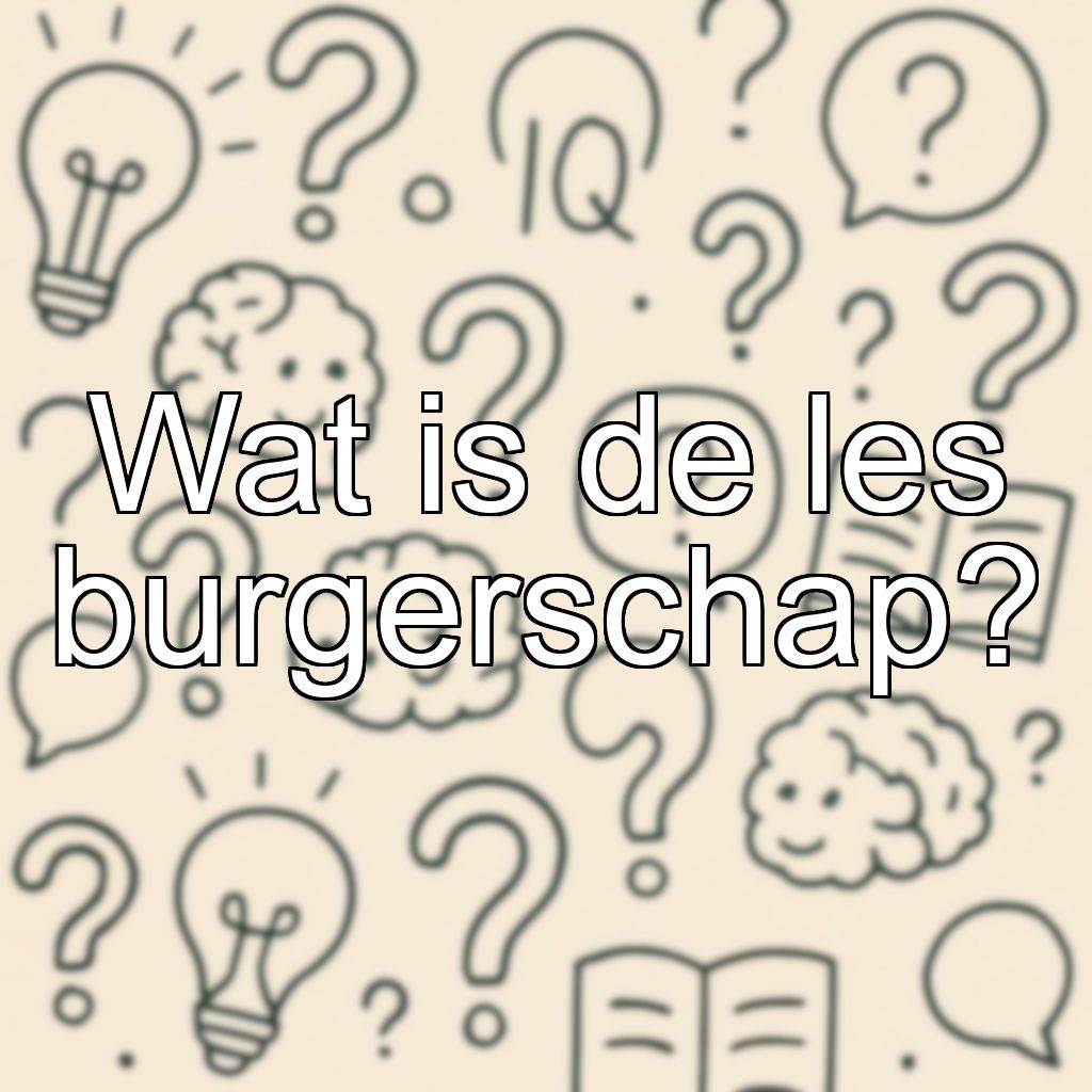 Wat is de les burgerschap?