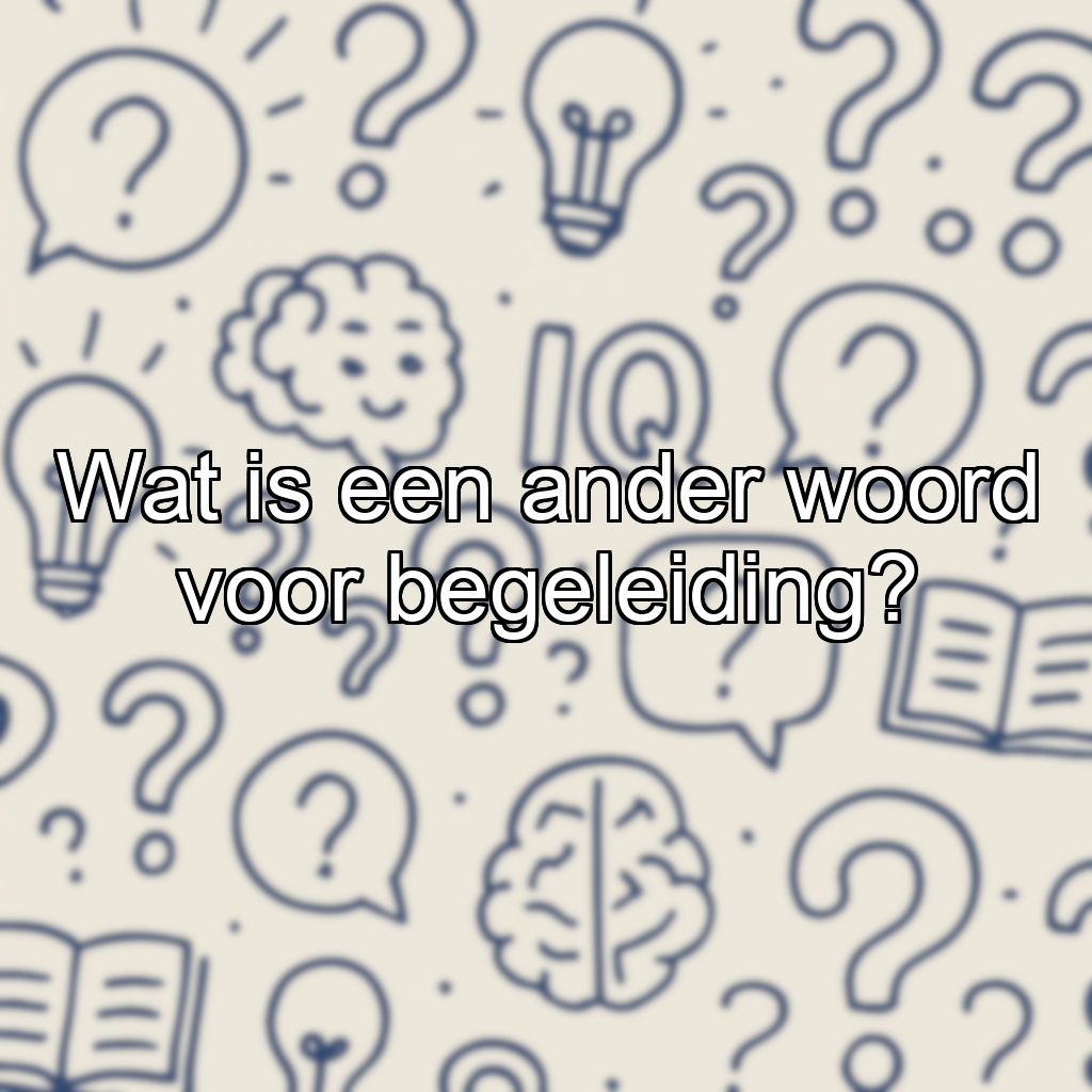 Wat is een ander woord voor begeleiding?
