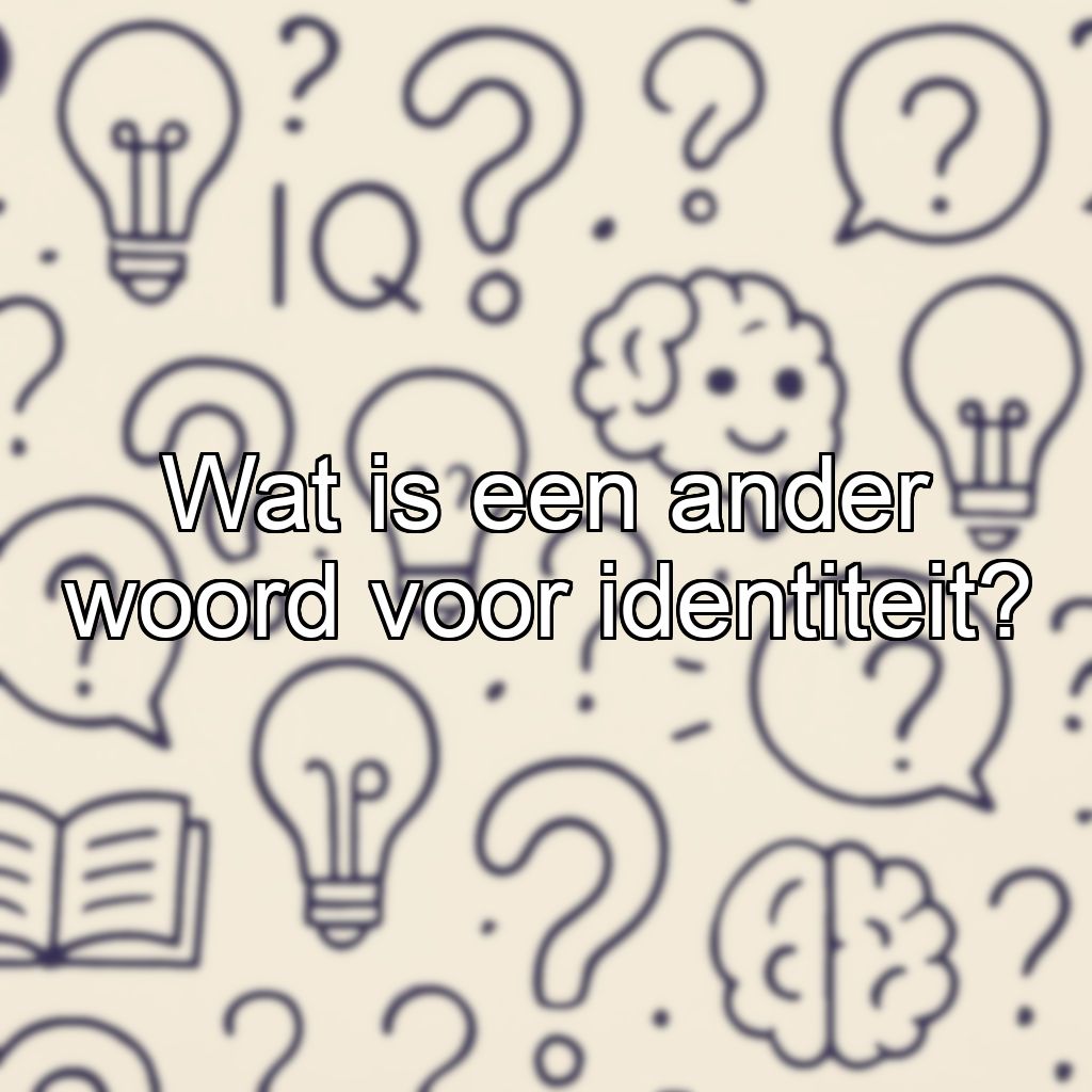 Wat is een ander woord voor identiteit?