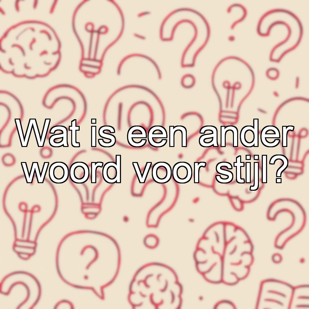 Wat is een ander woord voor stijl?