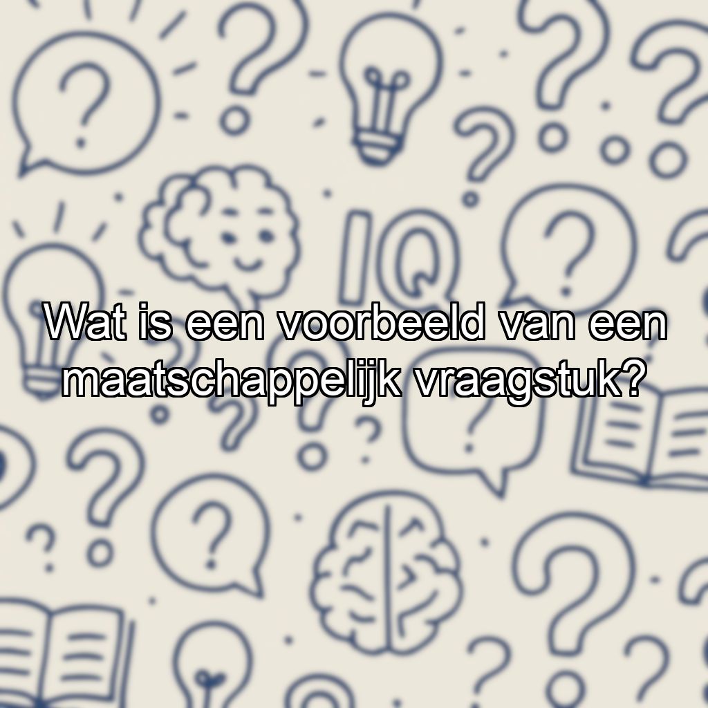 Wat is een voorbeeld van een maatschappelijk vraagstuk?