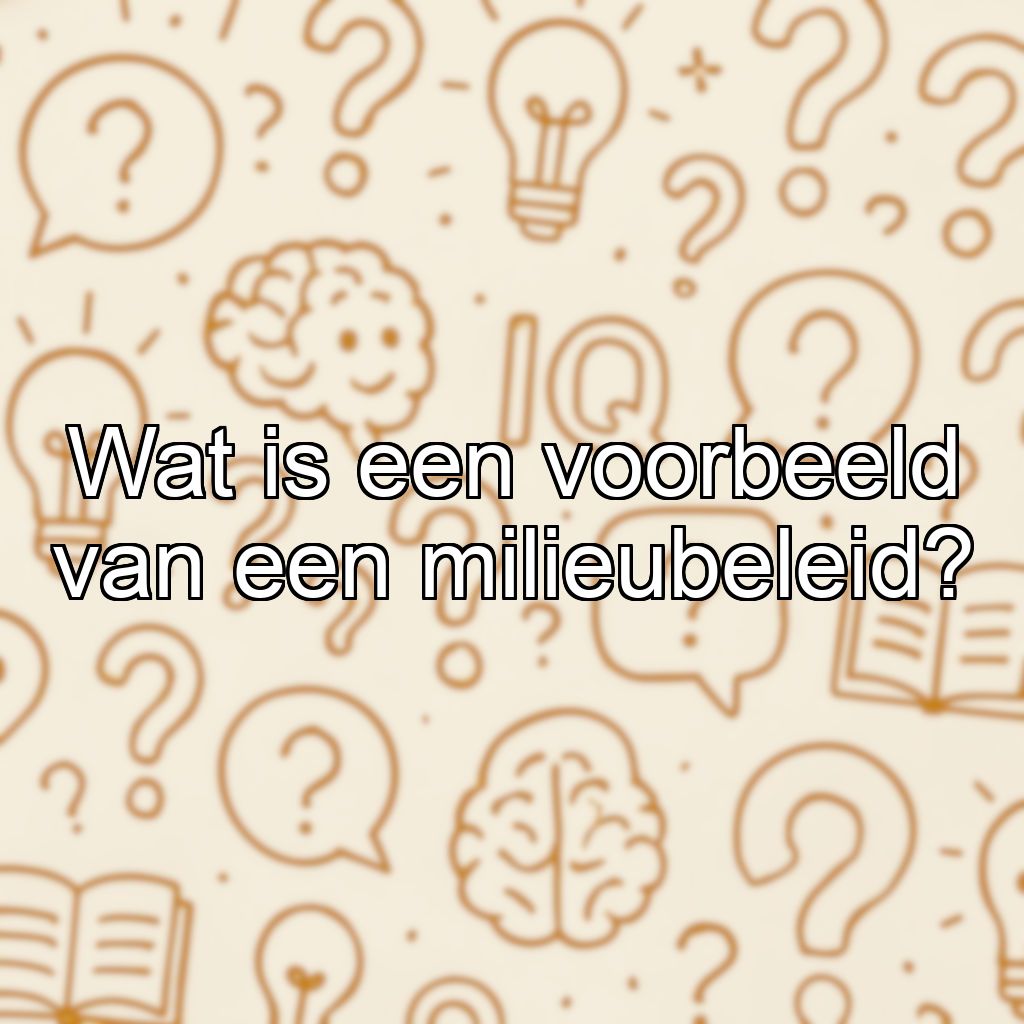 Wat is een voorbeeld van een milieubeleid?