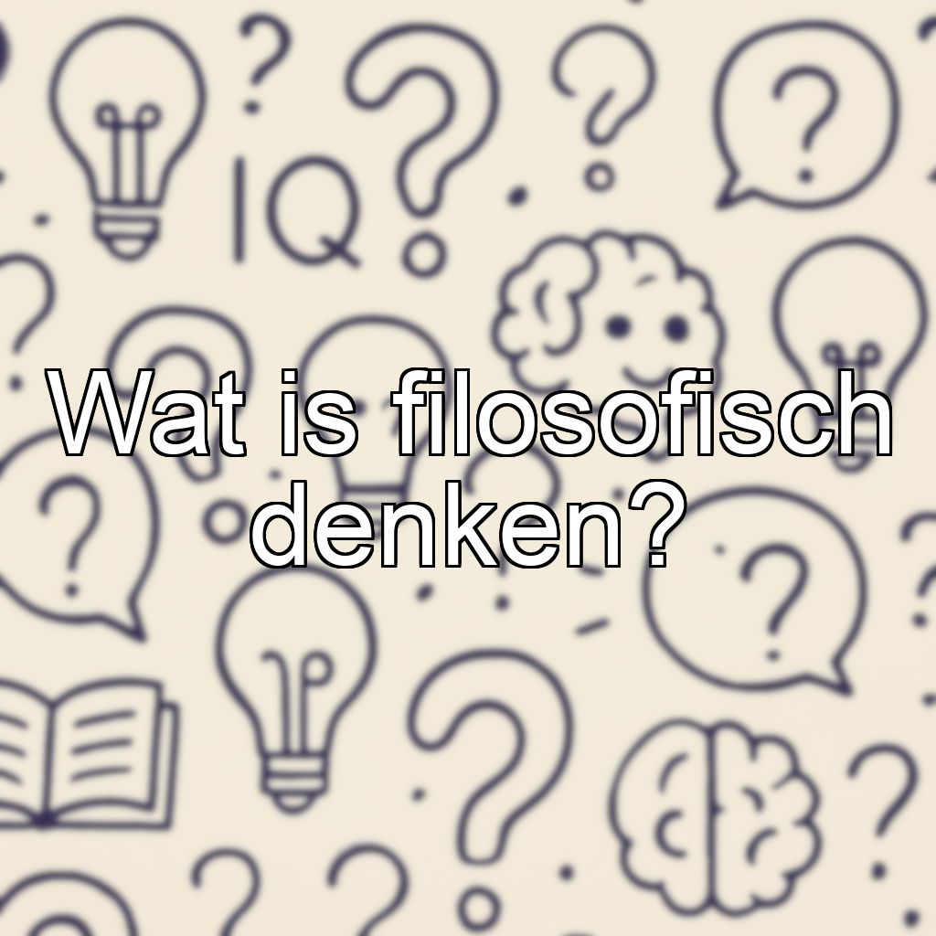 Wat is filosofisch denken?