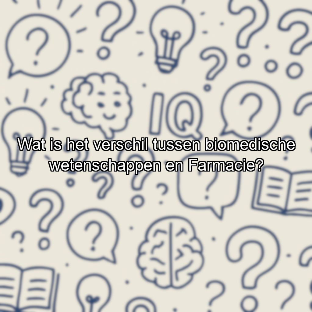 Wat is het verschil tussen biomedische wetenschappen en Farmacie?