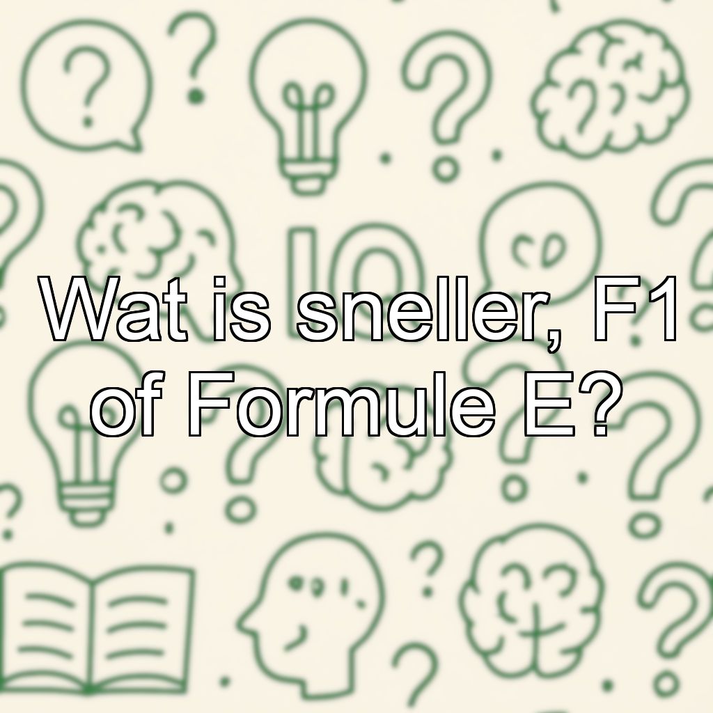 Wat is sneller, F1 of Formule E?