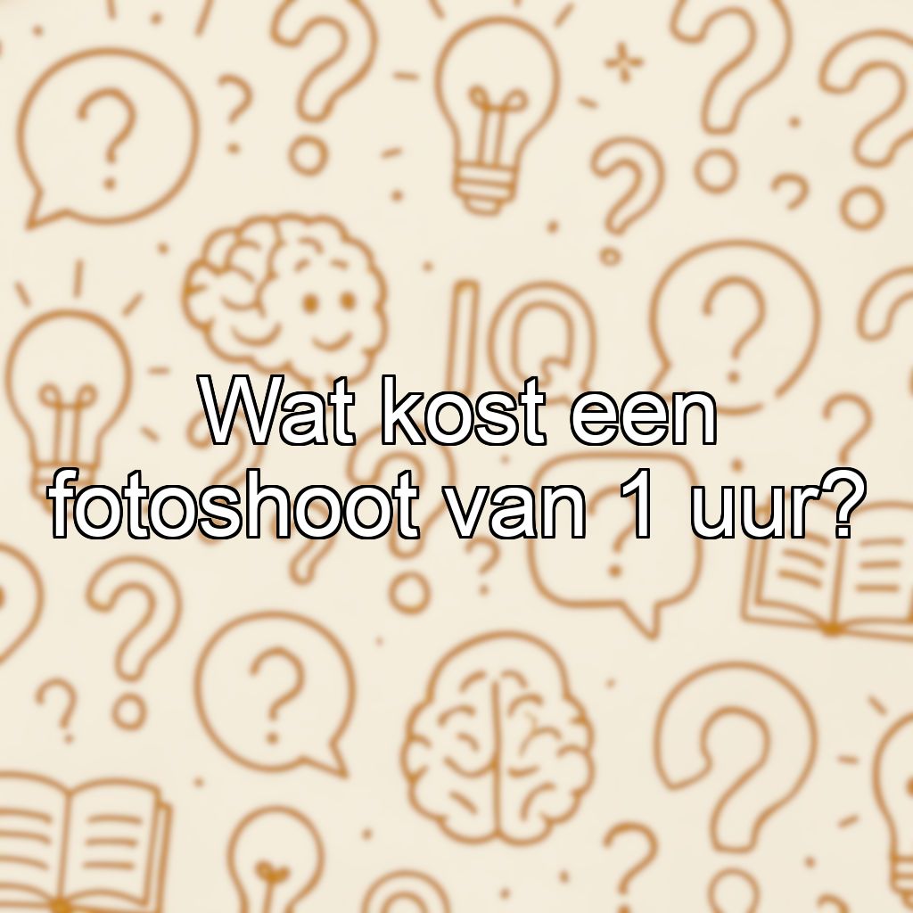 Wat kost een fotoshoot van 1 uur?