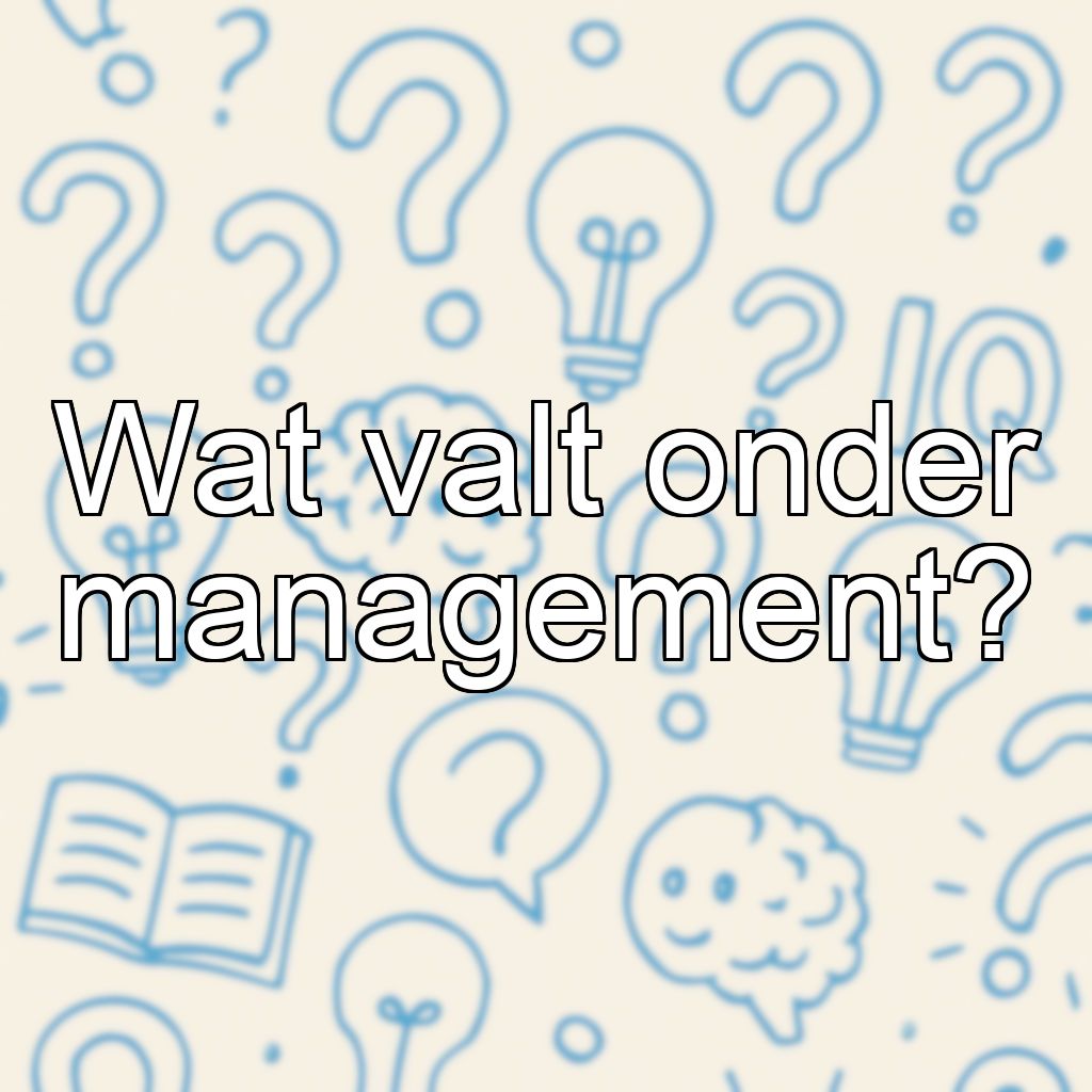 Wat valt onder management?
