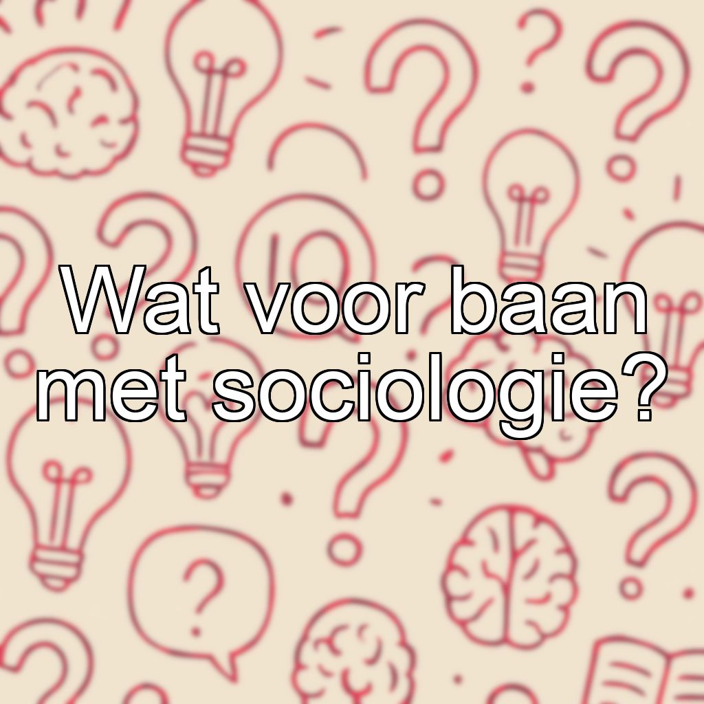 Wat voor baan met sociologie?