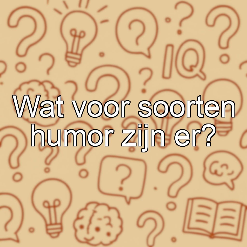 Wat voor soorten humor zijn er?
