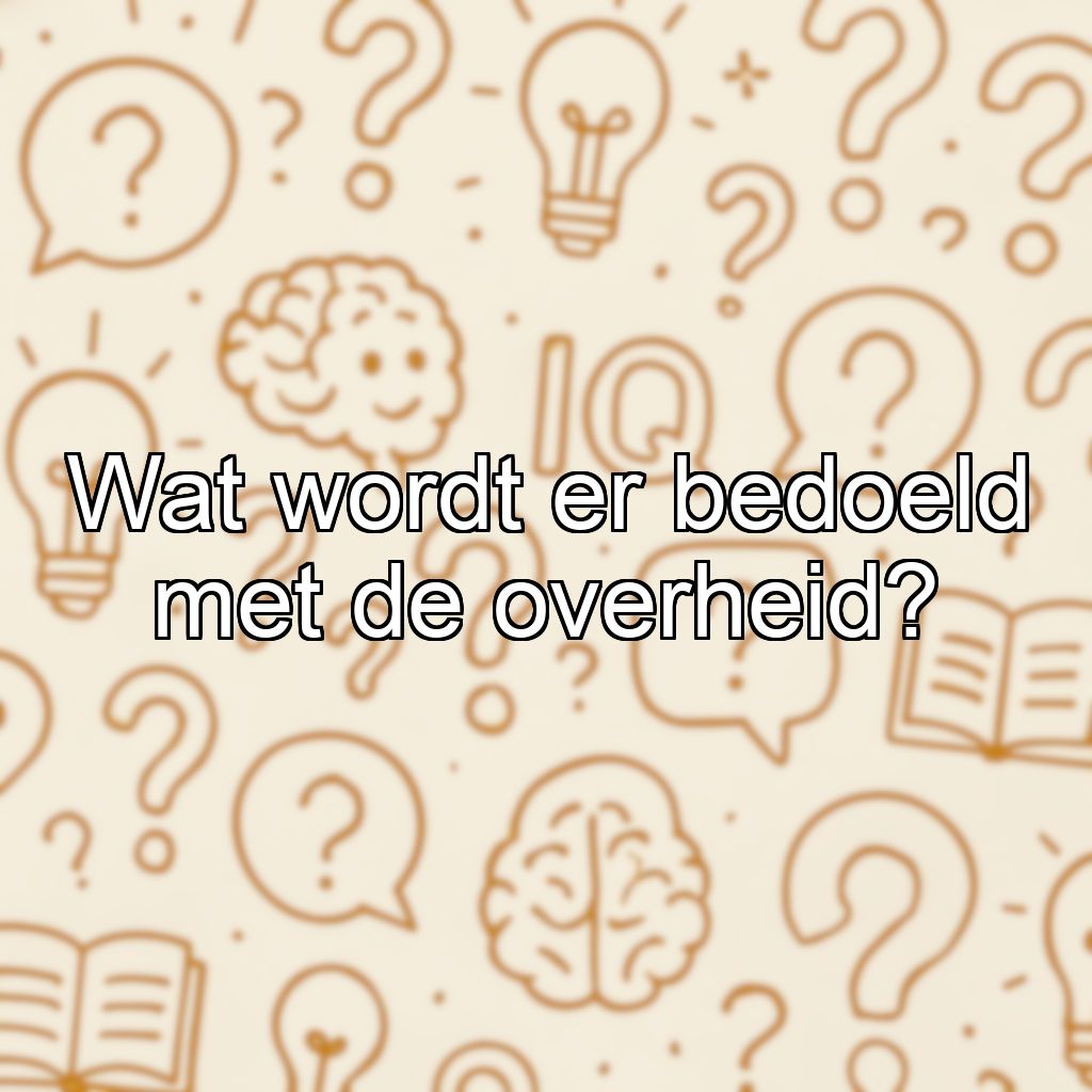 Wat wordt er bedoeld met de overheid?