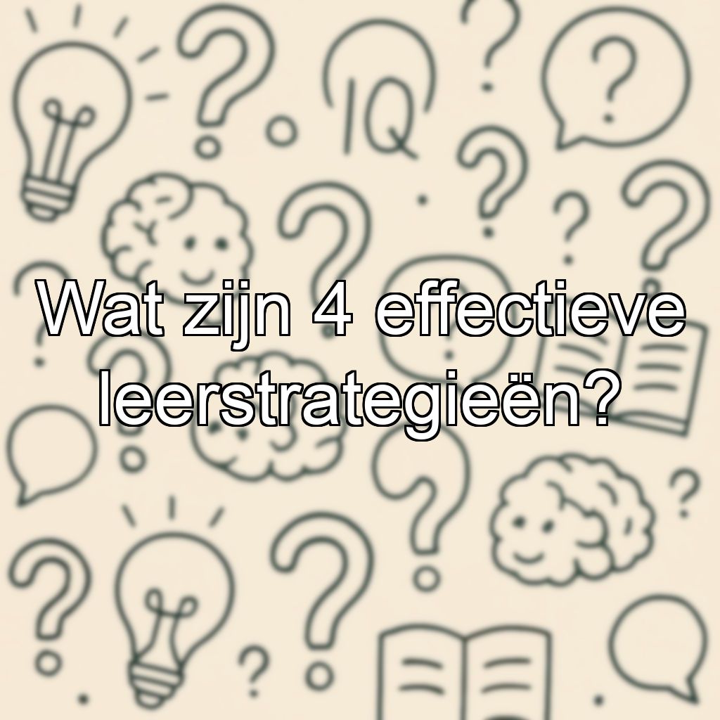 Wat zijn 4 effectieve leerstrategieën?