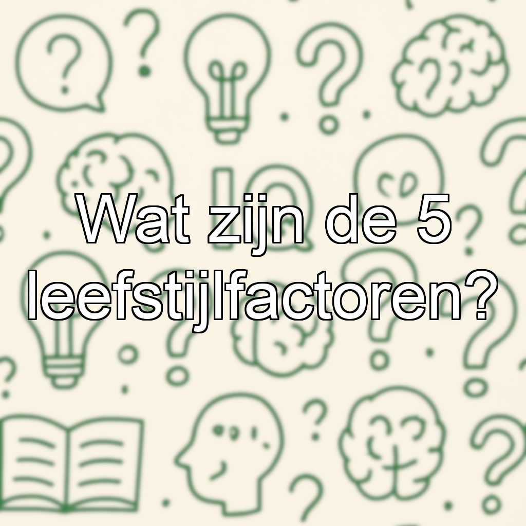 Wat zijn de 5 leefstijlfactoren?
