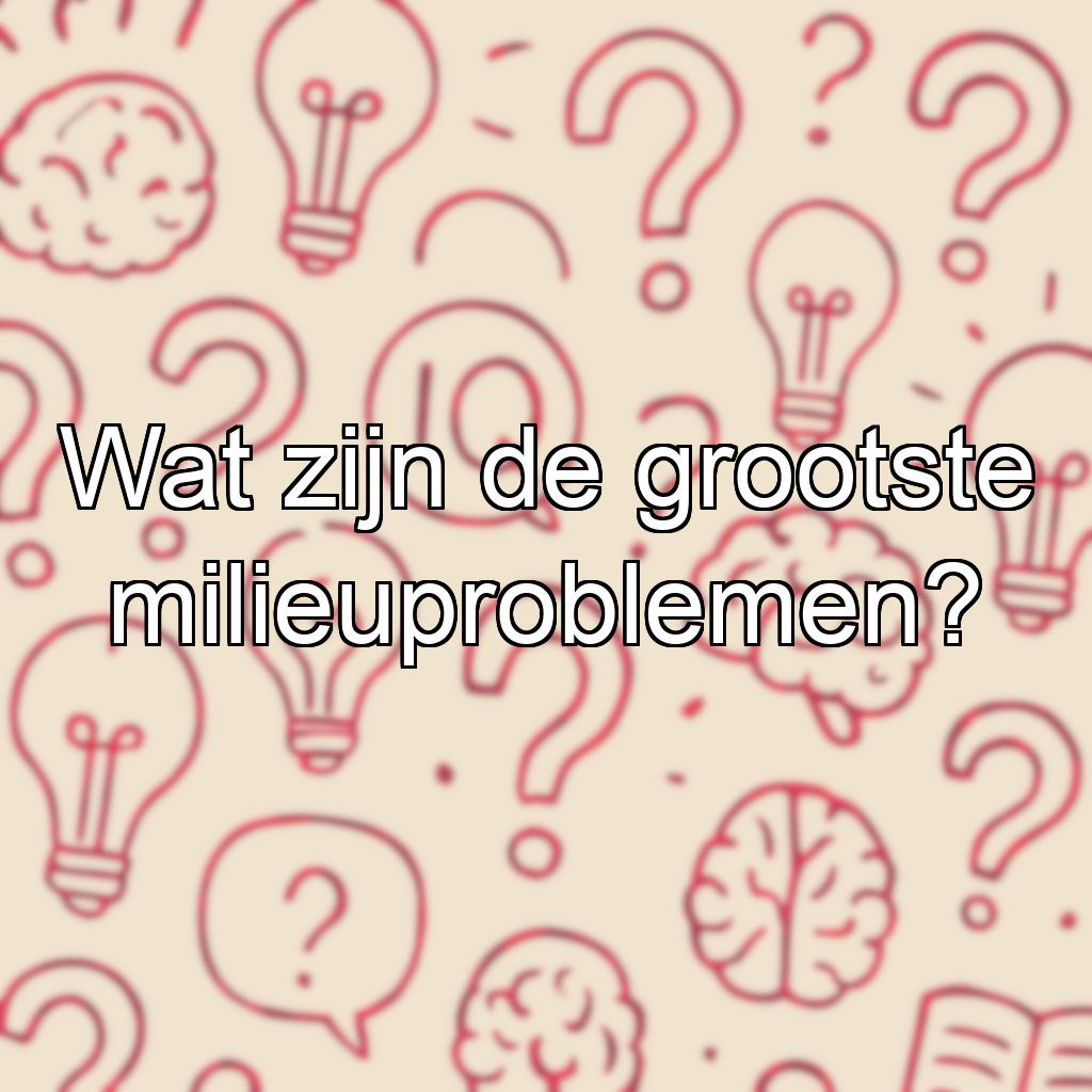 Wat zijn de grootste milieuproblemen?