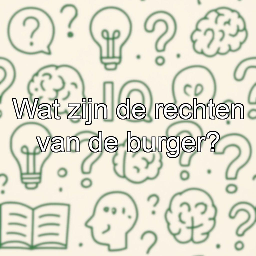 Wat zijn de rechten van de burger?