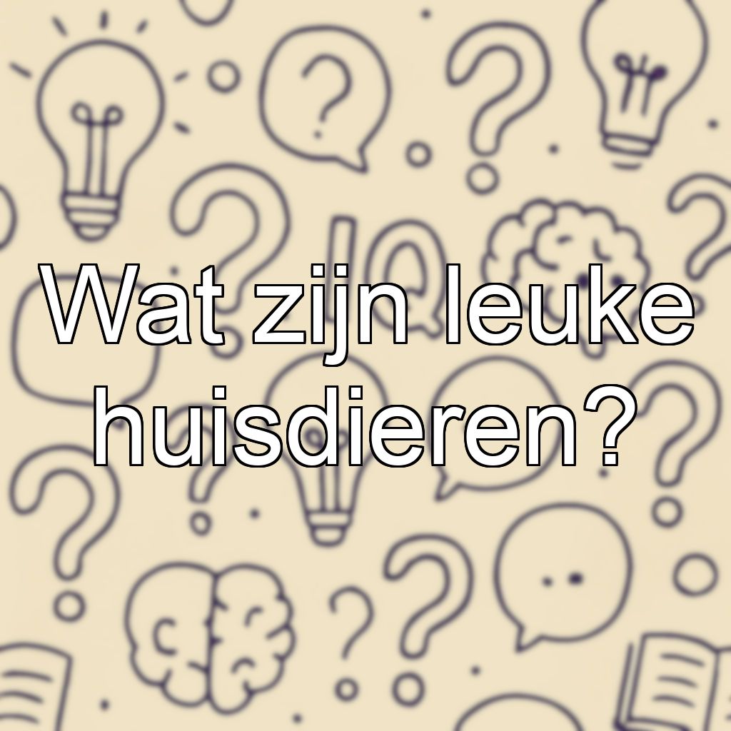 Wat zijn leuke huisdieren?