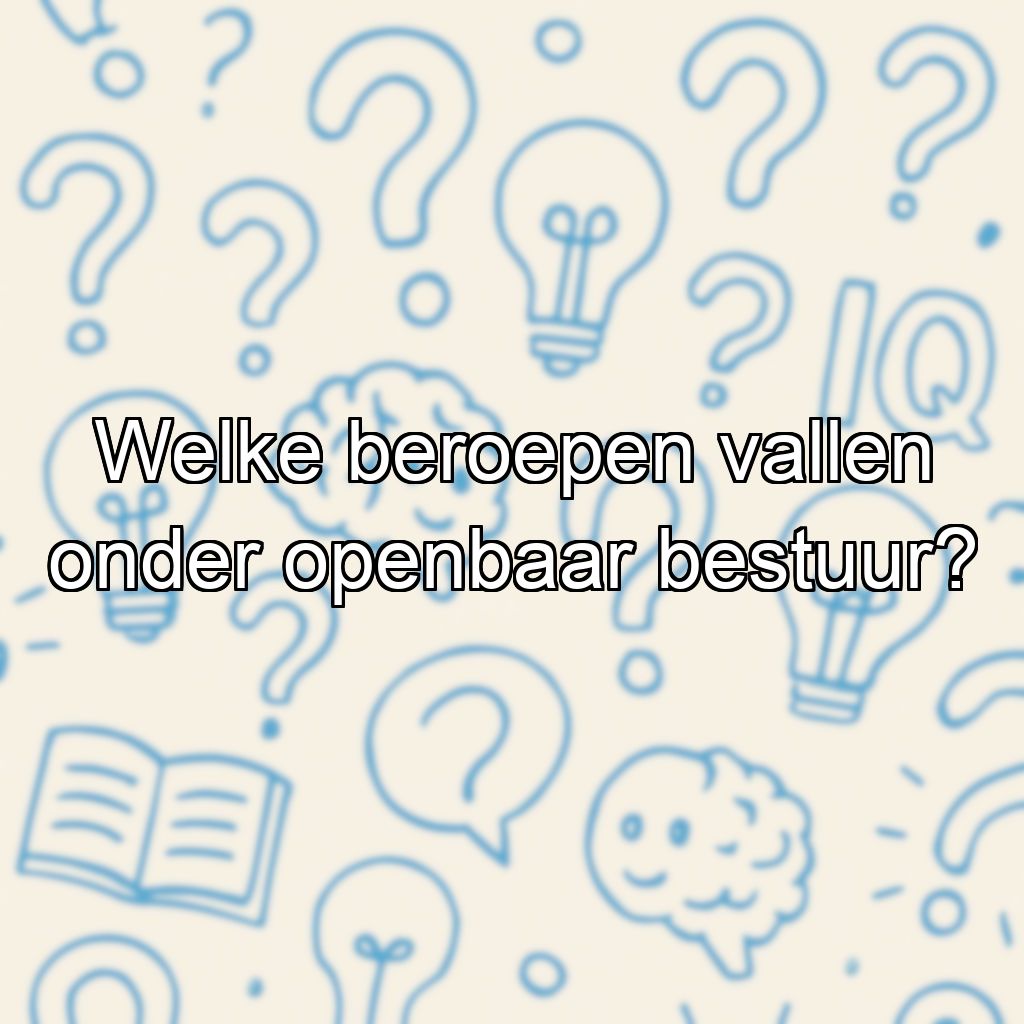 Welke beroepen vallen onder openbaar bestuur?