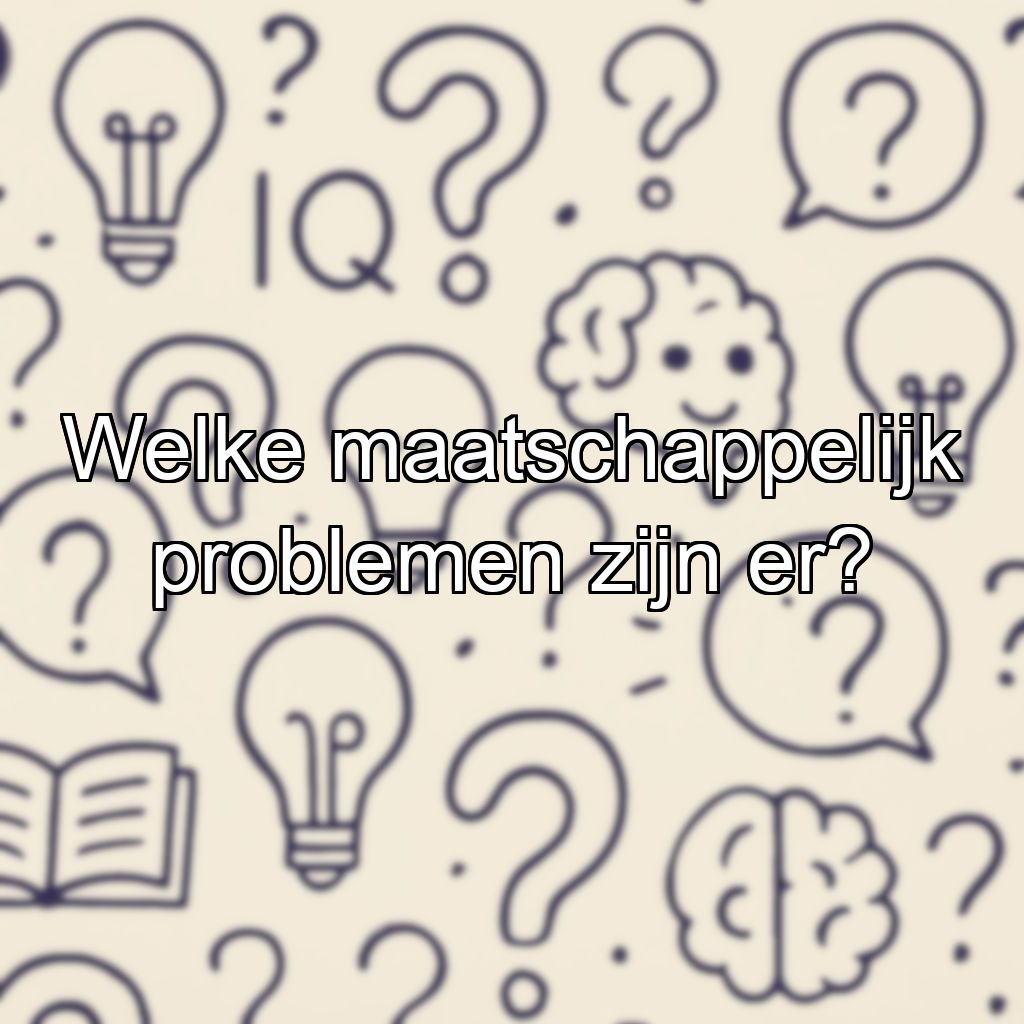 Welke maatschappelijk problemen zijn er?