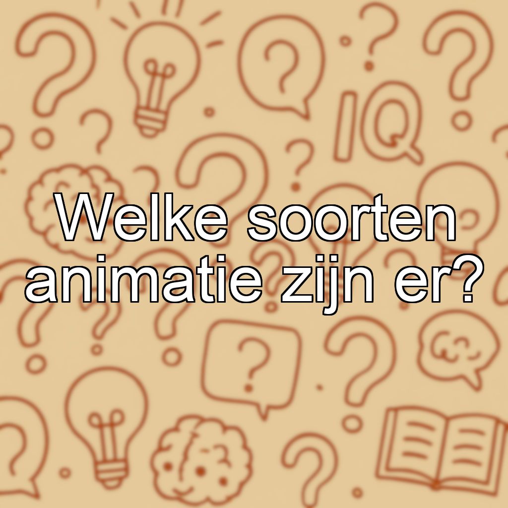 Welke soorten animatie zijn er?