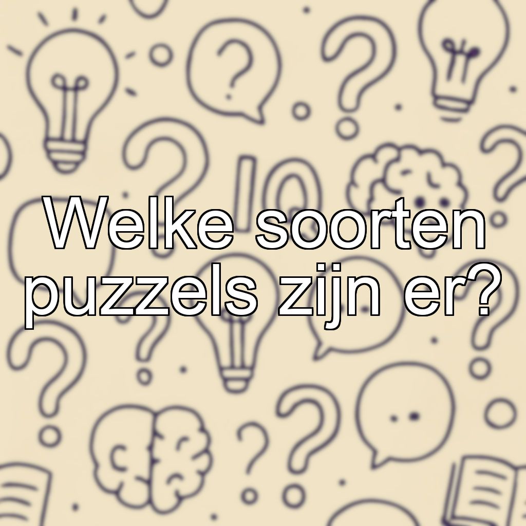 Welke soorten puzzels zijn er?