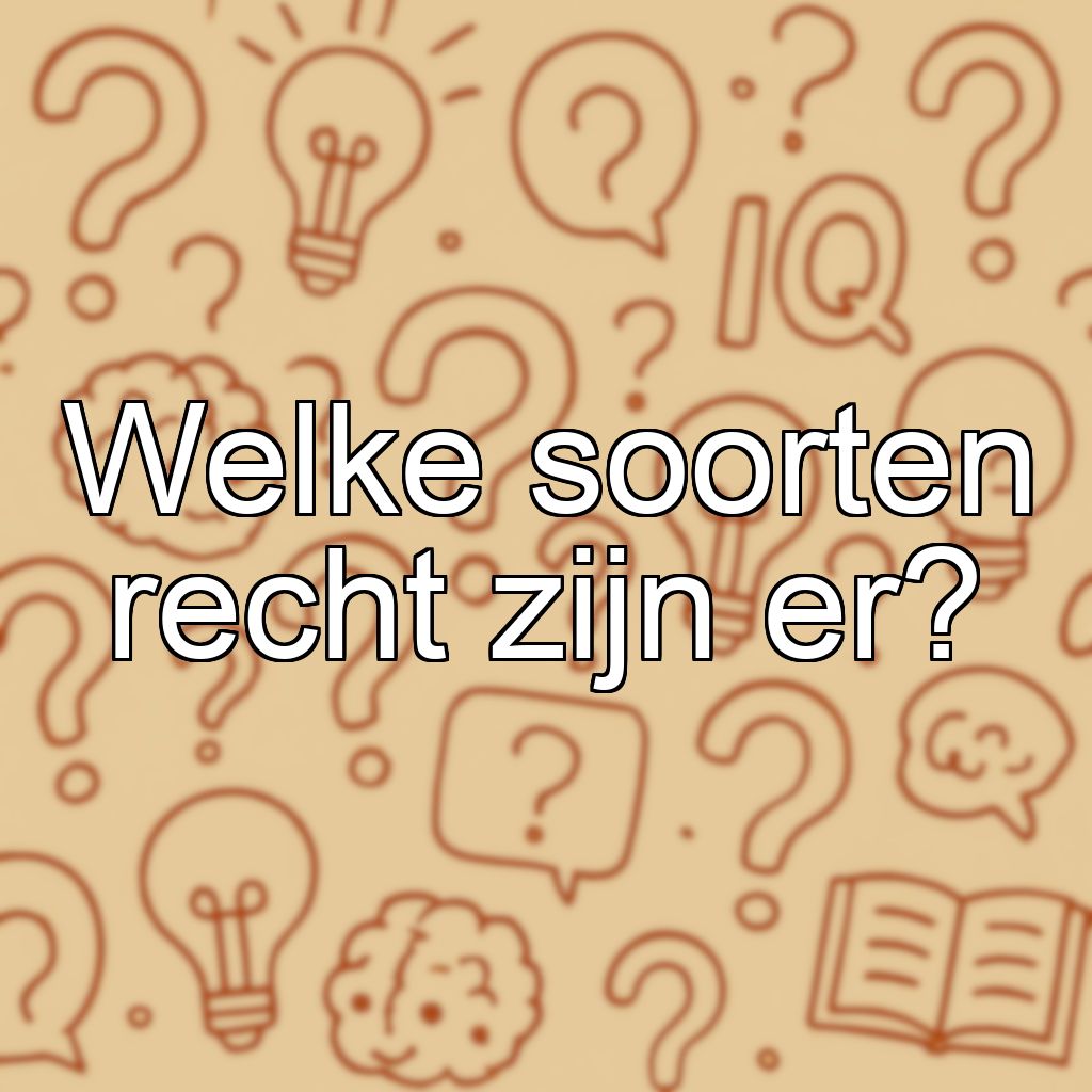 Welke soorten recht zijn er?