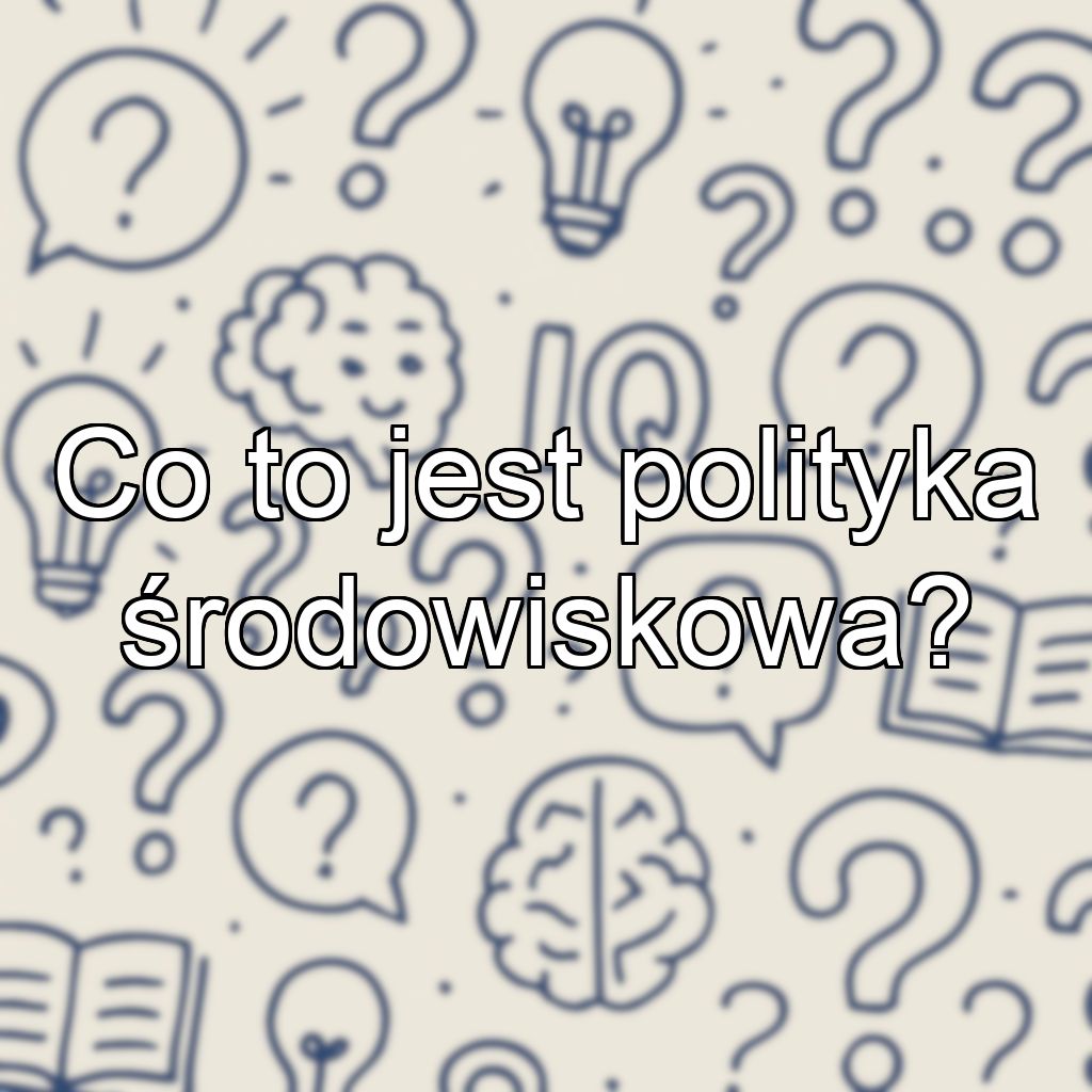 Co to jest polityka środowiskowa?