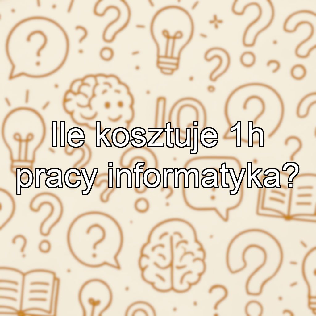 Ile kosztuje 1h pracy informatyka?