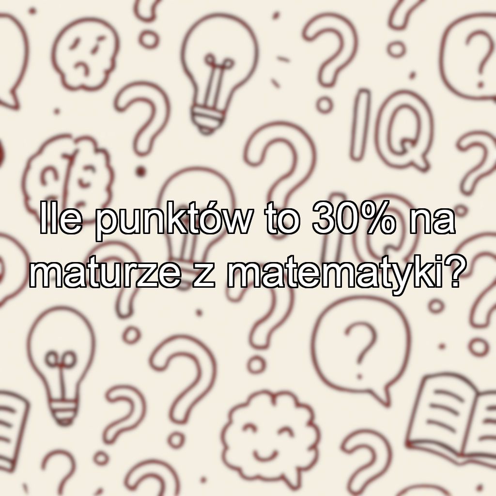 Ile punktów to 30% na maturze z matematyki?