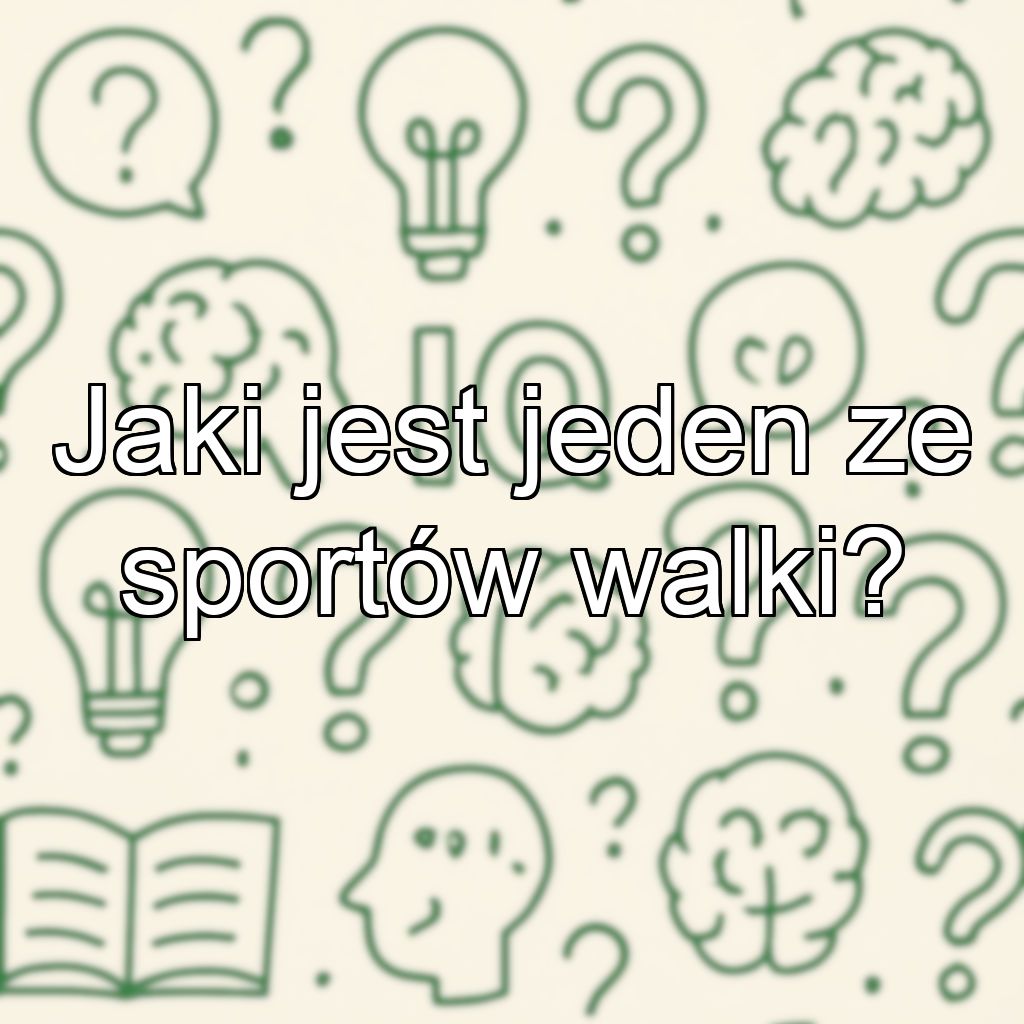 Jaki jest jeden ze sportów walki?