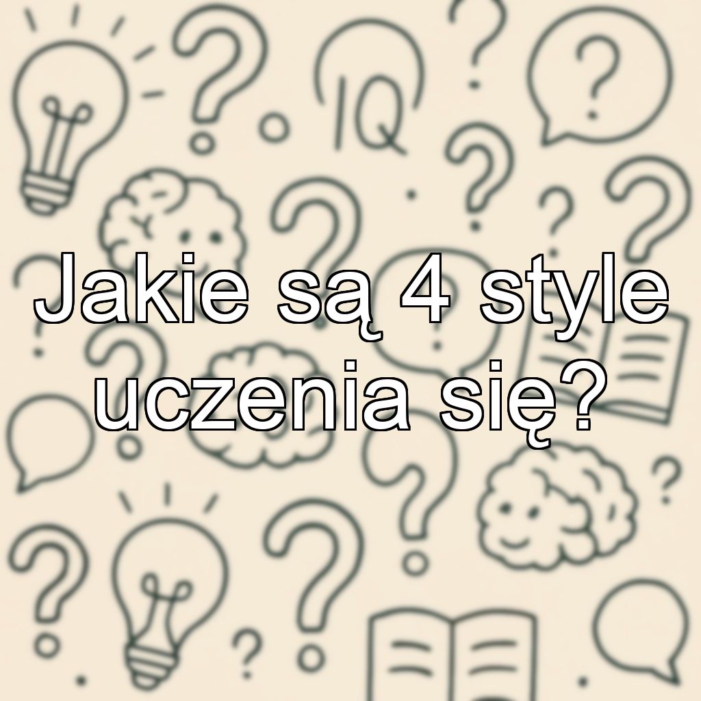 Jakie są 4 style uczenia się?