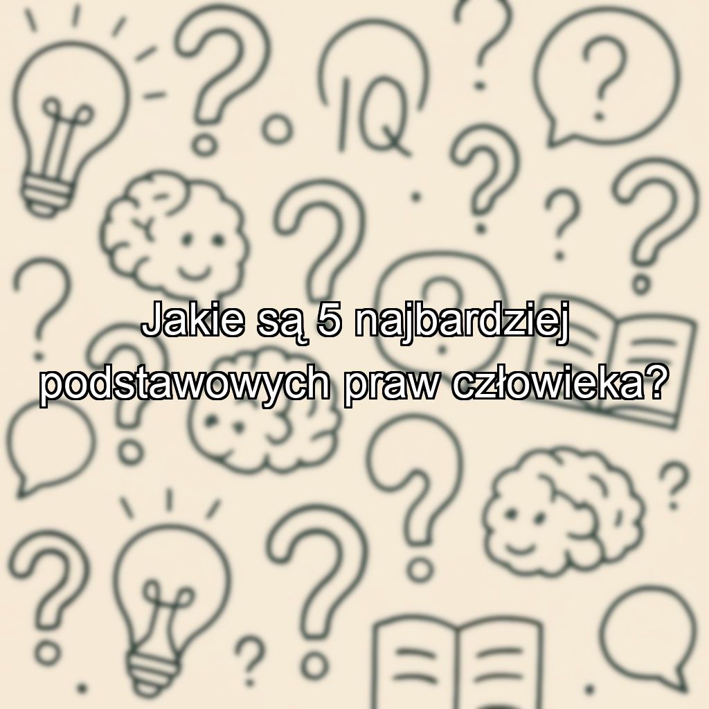 Jakie są 5 najbardziej podstawowych praw człowieka?