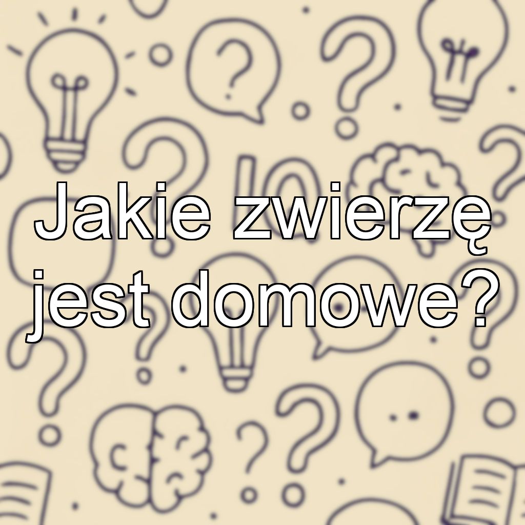Jakie zwierzę jest domowe?