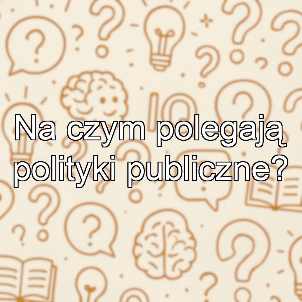 Na czym polegają polityki publiczne?