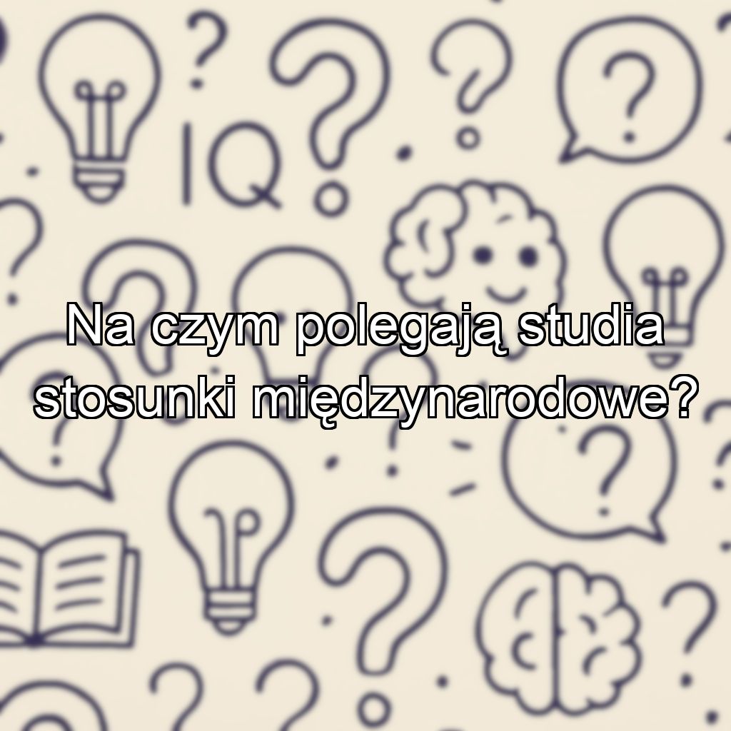 Na czym polegają studia stosunki międzynarodowe?