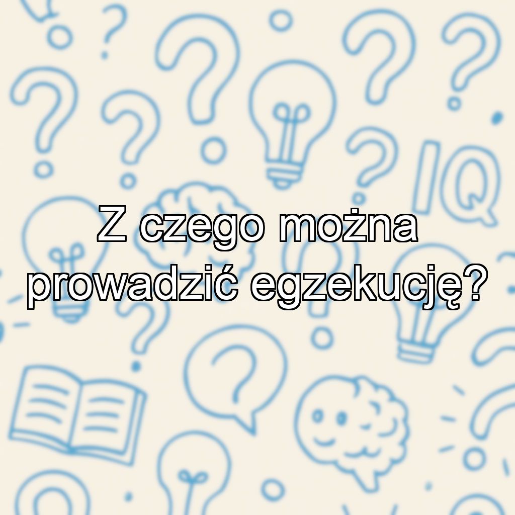 Z czego można prowadzić egzekucję?
